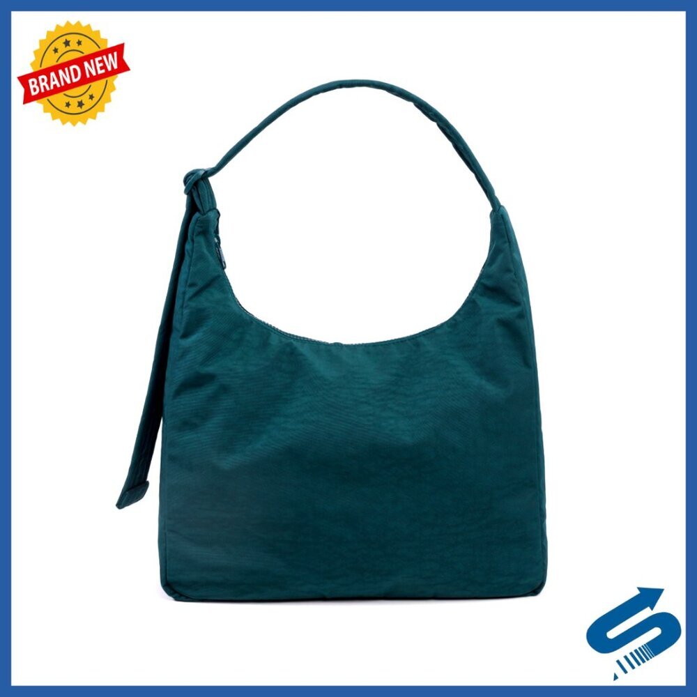 Recycled Nylon Hobo Shoulder Bag with Adjustable Strap and Zip Pocket